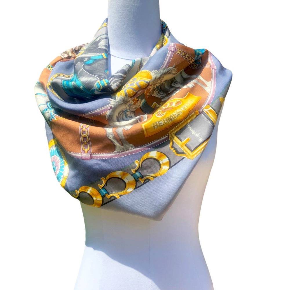 HERMÈS Chevaux de Trait Scarf. Vintage collection of original owner-Circa 1993.